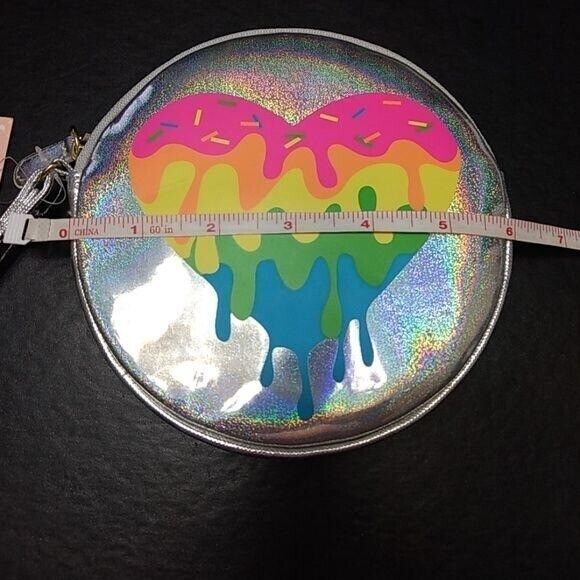 Betsey Johnson metallic silver coin purse - Picture 4 of 5